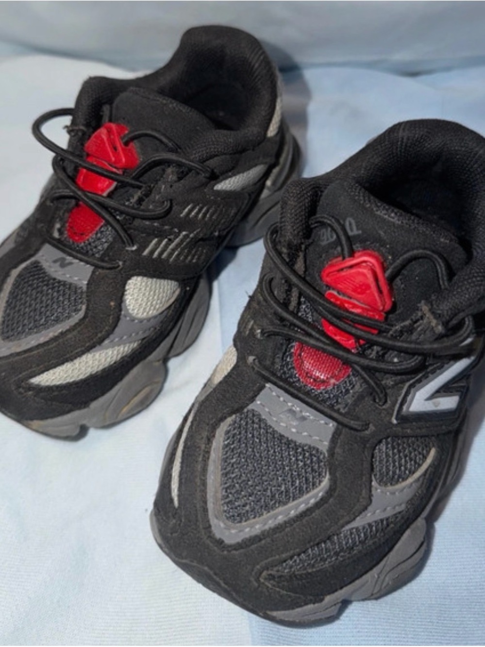 New Balance Kids Black, Gray & Red Athletic Sneakers
